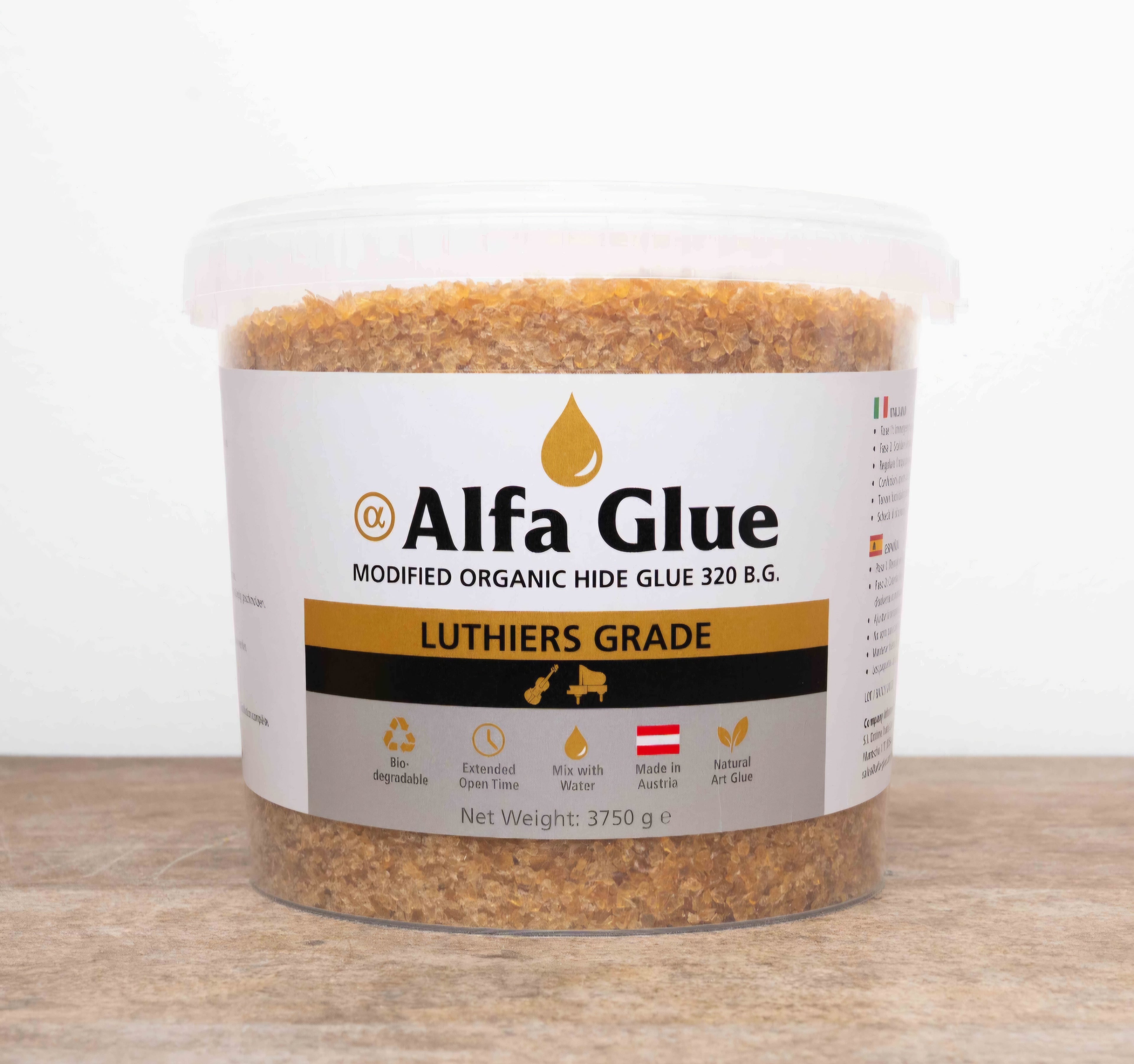 Hide Glue,Organic Animal Glue/ Hautleim/ Technical Gelatine 320 Bloom grade for Luthiers-1kg