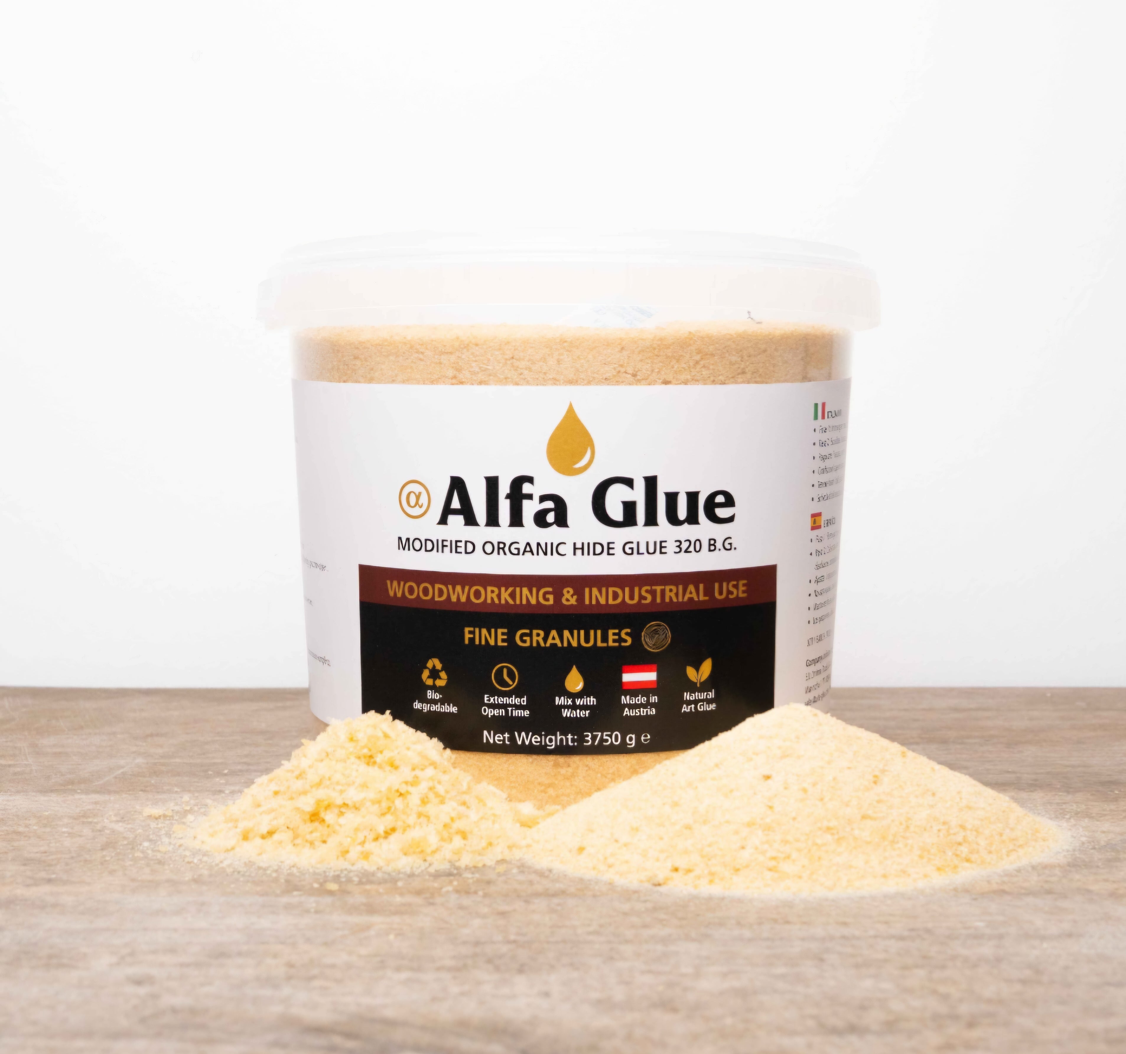 Hide Glue ,Organic Animal Glue/ Hautleim/ Technical Gelatine 320 Bloom grade/Fine-Grain for woodworking