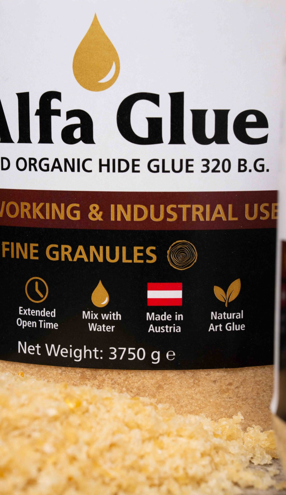 Hide Glue ,Organic Animal Glue/ Hautleim/ Technical Gelatine 320 Bloom grade/Fine-Grain for woodworking