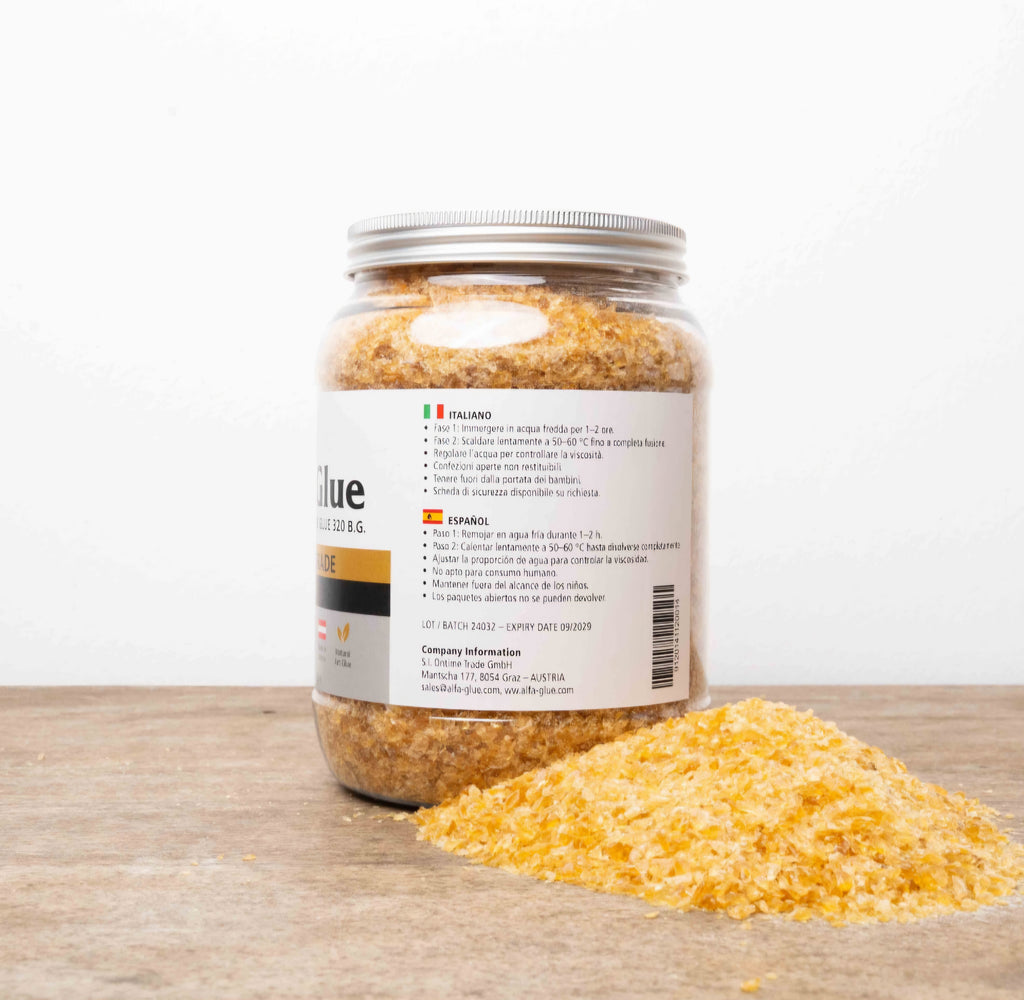 Hide Glue,Organic Animal Glue/ Hautleim/ Technical Gelatine 320 Bloom grade Luthiers (450g)