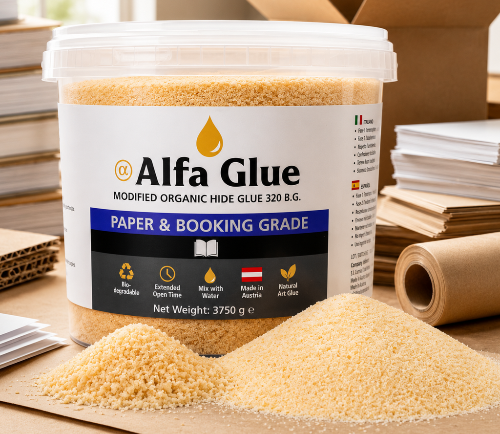 Hide Glue,Organic Animal Glue/ Hautleim/ Technical Gelatine 320 Bloom grade for paper applications and Bookbinding 3.75 kg